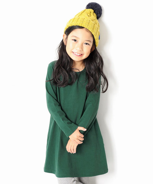 devirock（デビロック）の「長袖Aラインワンピース（ワンピース・キッズ・ホワイト/パープル系その他/ブラック/イエロー系その他/ラベンダー/杢グレー/レッド系その他/スモークピンク/ネイビー/グリーン系その他/カーキ/レッド系その他2/ブルーグレー/モカ/ピンク系その他/イエロー系その他2・120cm/130cm/100cm/140cm/150cm/110cm/90cm/160cm）」の8枚目の写真