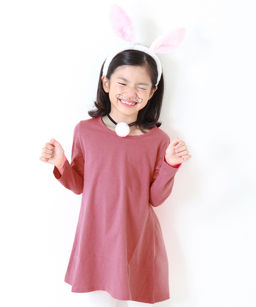 devirock（デビロック）の「長袖Aラインワンピース（ワンピース・キッズ・ホワイト/パープル系その他/ブラック/イエロー系その他/ラベンダー/杢グレー/レッド系その他/スモークピンク/ネイビー/グリーン系その他/カーキ/レッド系その他2/ブルーグレー/モカ/ピンク系その他/イエロー系その他2・120cm/130cm/100cm/140cm/150cm/110cm/90cm/160cm）」の10枚目の写真