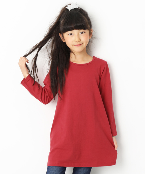 devirock（デビロック）の「長袖Aラインワンピース（ワンピース・キッズ・ホワイト/パープル系その他/ブラック/イエロー系その他/ラベンダー/杢グレー/レッド系その他/スモークピンク/ネイビー/グリーン系その他/カーキ/レッド系その他2/ブルーグレー/モカ/ピンク系その他/イエロー系その他2・120cm/130cm/100cm/140cm/150cm/110cm/90cm/160cm）」の15枚目の写真