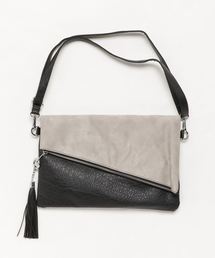 STYLEBLOCK（スタイルブロック）の「タッセル付スエードスムースコンビクラッチバッグ（クラッチバッグ）」