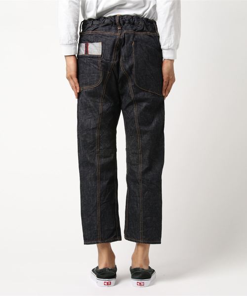 AOZORA（アオゾラ）の「AOZORA/アオゾラ  ロングガゼットデニムパンツ（デニムパンツ・メンズ・ダークインディゴブルー・LARGE/MEDIUM）」の3枚目の写真