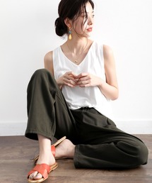 classicalelf | ゆったりハイウエストワイドストレート無地デニム＆チノパンツ(フルレングス)(デニムパンツ)