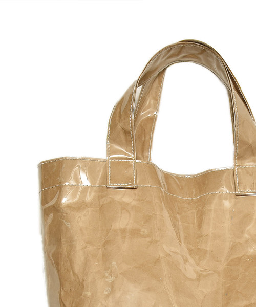 MinoriTY（マイノリティ）の「クリア PVCペーパートートバック ショッパー クリアバッグ（トートバッグ・メンズ・ベージュ・FREE）」の3枚目の写真