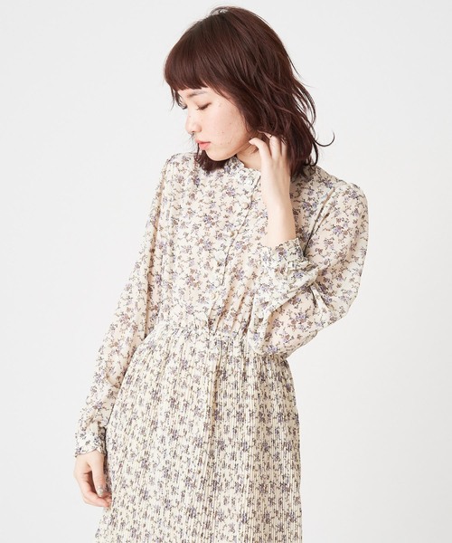 OLIVE des OLIVE（オリーブデオリーブ）の「NEW消しプリーツプチハイワンピース（ワンピース・レディース・ブラック/オフホワイト/ピンク・FREE）」の2枚目の写真