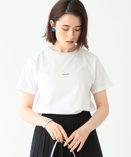 BEAMS BOY（ビームスボーイ）の「BEAMS BOY / BB エンブロイダリー クルー Tシャツ（Tシャツ/カットソー・レディース・ホワイト/ブラック/ネイビー/グレー/ラベンダー/グリーン系その他5・ONE SIZE）」の7枚目の写真