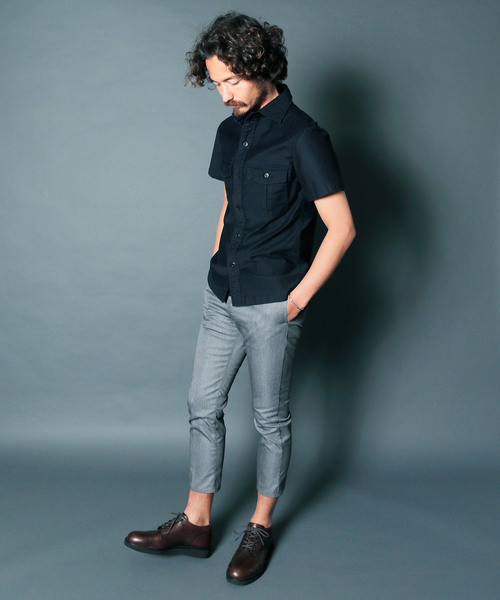 Magine（マージン）の「SULFUR STRETCH FATIGUE SHRTS S/S : ストレッチファティーグシャツ（シャツ/ブラウス・メンズ・ブラック/オリーブ/ネイビー・46/48/44）」の15枚目の写真