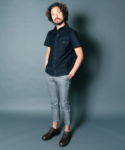Magine（マージン）の「SULFUR STRETCH FATIGUE SHRTS S/S : ストレッチファティーグシャツ（シャツ/ブラウス・メンズ・ブラック/オリーブ/ネイビー・46/48/44）」の16枚目の写真