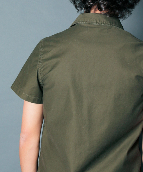 Magine（マージン）の「SULFUR STRETCH FATIGUE SHRTS S/S : ストレッチファティーグシャツ（シャツ/ブラウス・メンズ・ブラック/オリーブ/ネイビー・46/48/44）」の22枚目の写真