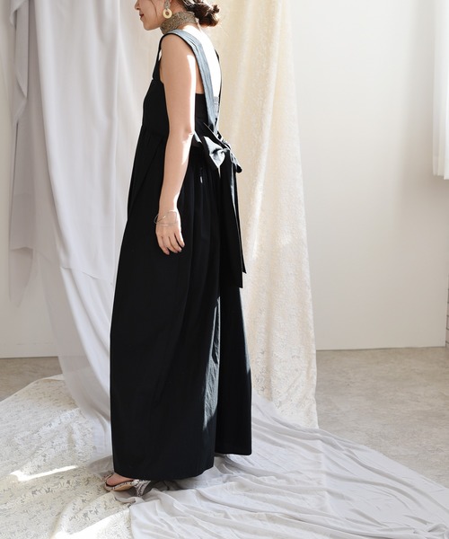 LHELBIE（レルビエ）の「バックスタイルクロスリボンサロペット
