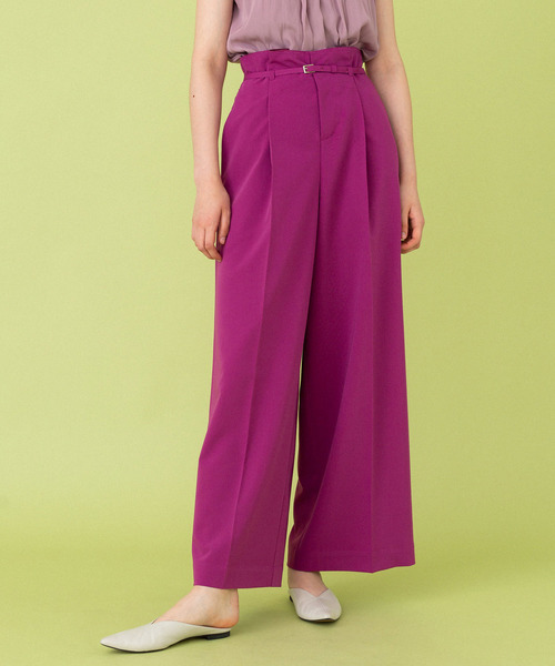 UNITED TOKYO（ユナイテッドトウキョウ）の「ウォッシャブルワイドパンツ（その他パンツ・レディース・ブラック/パープル/アイボリー/ブルー・1/2/3）」の4枚目の写真