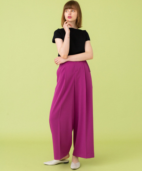 UNITED TOKYO（ユナイテッドトウキョウ）の「ウォッシャブルワイドパンツ（その他パンツ・レディース・ブラック/パープル/アイボリー/ブルー・1/2/3）」の13枚目の写真