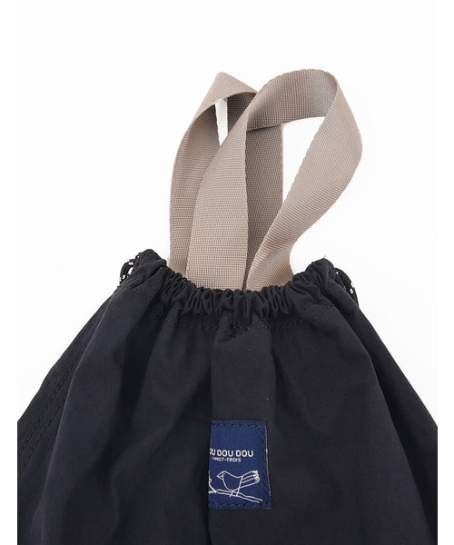 POU DOU DOU（プードゥドゥ）の「コットンナイロン巾着ポシェット（ショルダーバッグ・レディース・ブラック/オレンジ/ブルー・8）」の7枚目の写真