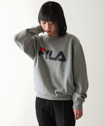 【FILA】 デカ ロゴ プリント 裏起毛 スウェット トレーナー