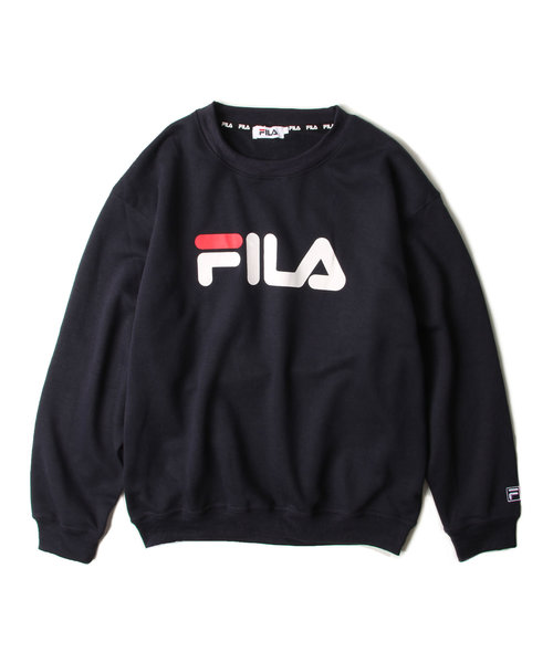 FILA(フィラ)の「【FILA】 デカ ロゴ プリント 裏起毛 スウェット トレーナー(スウェット・レディース・ネイビー/杢グレー/ホワイト/ブラック/カーキ/カーキ系/ブルーグレー・LARGE/X-LARGE/MEDIUM)」の11枚目の写真
