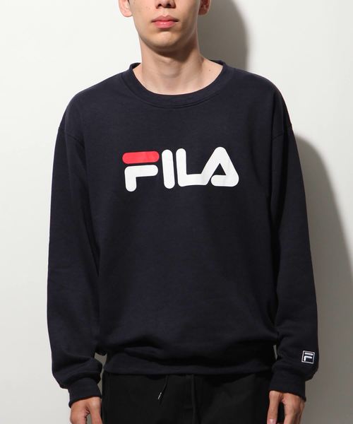 FILA(フィラ)の「【FILA】 デカ ロゴ プリント 裏起毛 スウェット トレーナー(スウェット・レディース・ネイビー/杢グレー/ホワイト/ブラック/カーキ/カーキ系/ブルーグレー・LARGE/X-LARGE/MEDIUM)」の14枚目の写真