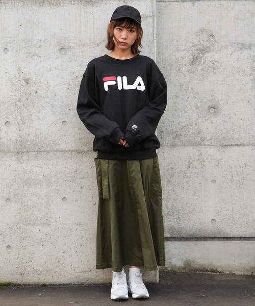 セール】【FILA】 デカ ロゴ プリント 裏起毛 スウェット