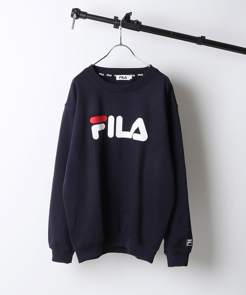 新品未使用/FILA/フィラ/スウェット セール】【FILA】 デカ ロゴ プリント 裏起毛 スウェット