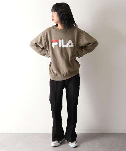 セール】【FILA】 デカ ロゴ プリント 裏起毛 スウェット