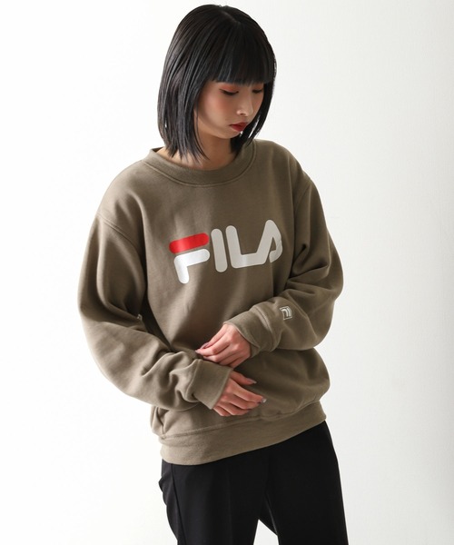 セール】【FILA】 デカ ロゴ プリント 裏起毛 スウェット