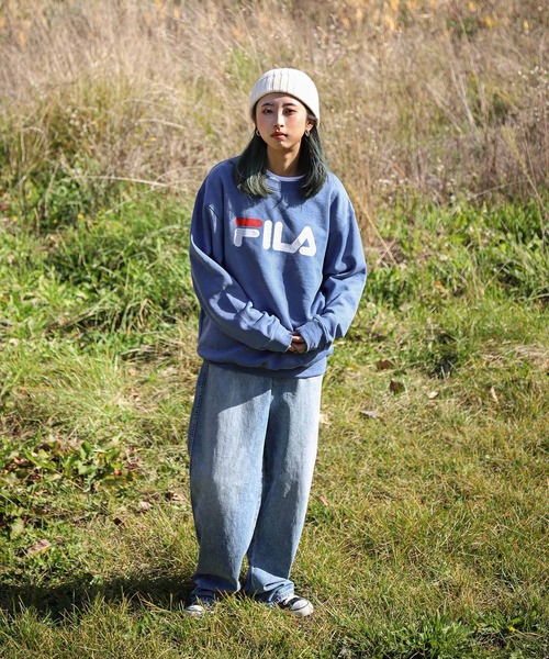 セール】【FILA】 デカ ロゴ プリント 裏起毛 スウェット