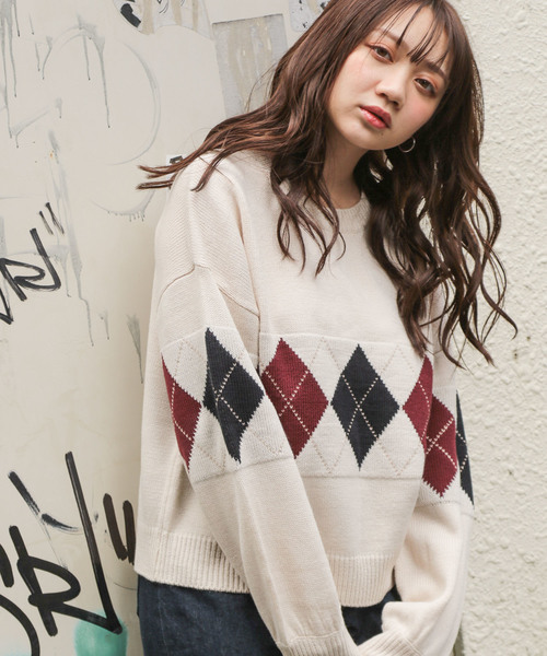 apres jour（アプレジュール）の「アーガイルニットプルオーバー【ZOZOTOWN限定アイテム】（ニット/セーター・レディース・アイボリー/ボルドー/モカ/ライトベージュ・フリー）」の10枚目の写真