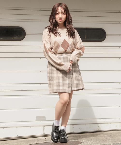 apres jour（アプレジュール）の「アーガイルニットプルオーバー【ZOZOTOWN限定アイテム】（ニット/セーター・レディース・アイボリー/ボルドー/モカ/ライトベージュ・フリー）」の12枚目の写真