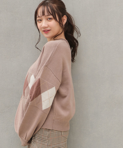 apres jour（アプレジュール）の「アーガイルニットプルオーバー【ZOZOTOWN限定アイテム】（ニット/セーター・レディース・アイボリー/ボルドー/モカ/ライトベージュ・フリー）」の17枚目の写真