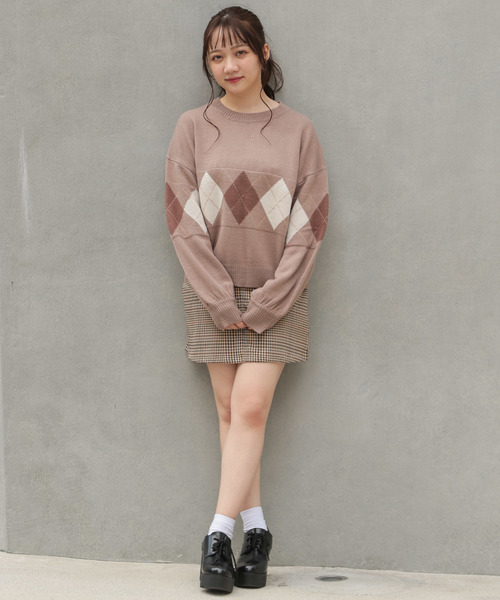 apres jour（アプレジュール）の「アーガイルニットプルオーバー【ZOZOTOWN限定アイテム】（ニット/セーター・レディース・アイボリー/ボルドー/モカ/ライトベージュ・フリー）」の21枚目の写真