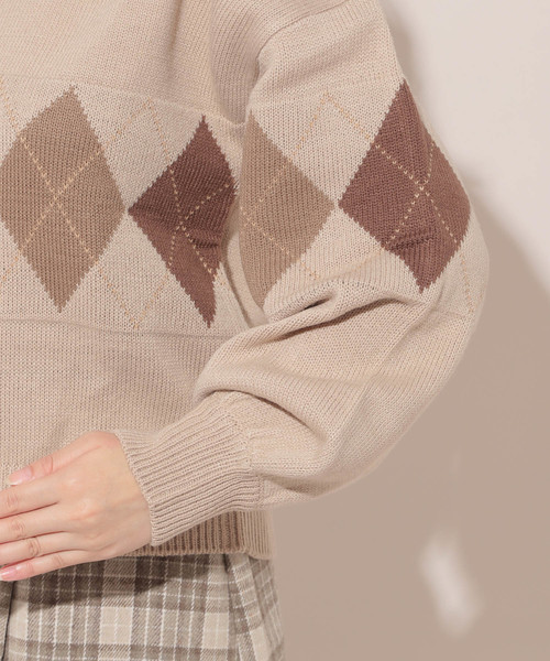apres jour（アプレジュール）の「アーガイルニットプルオーバー【ZOZOTOWN限定アイテム】（ニット/セーター・レディース・アイボリー/ボルドー/モカ/ライトベージュ・フリー）」の18枚目の写真