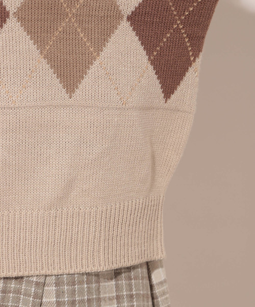 apres jour（アプレジュール）の「アーガイルニットプルオーバー【ZOZOTOWN限定アイテム】（ニット/セーター・レディース・アイボリー/ボルドー/モカ/ライトベージュ・フリー）」の9枚目の写真