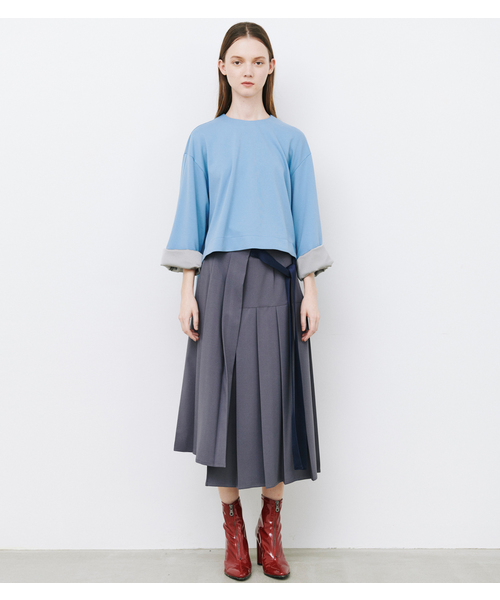 LE CIEL BLEU（ルシェルブルー）の「Pleated Wrap Effect Skirt