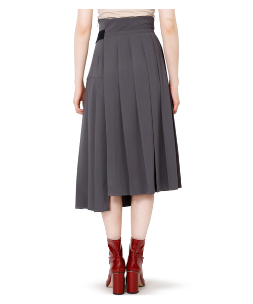 LE CIEL BLEU ルシェルブルー ツイードプリーツスカート ル シェル ブルー - LE CIEL BLEU | Pleated Hem Skirt-Black-34