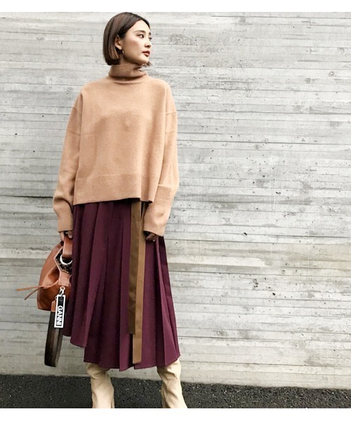 LE CIEL BLEU（ルシェルブルー）の「Pleated Wrap Effect Skirt