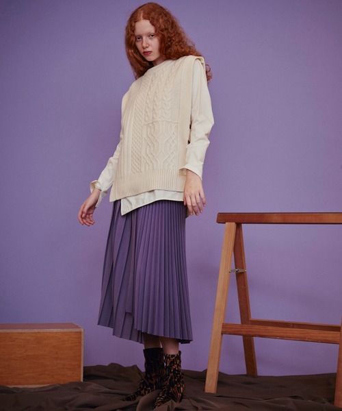 MAISON SPECIAL(メゾンスペシャル)の「ケーブルニットベスト【MAISON SPECIAL/メゾンスペシャル】(ニット/セーター・レディース・ホワイト/ブラック/ブラウン・FREE)」の11枚目の写真