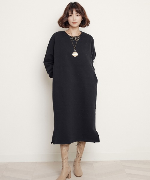 Web限定 おとなカジュアルなスウェットワンピース サイドポケット付 ワンピース Eversince エバーシンス のファッション通販 Zozotown