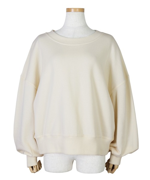 reca(レカ)の「袖ボリュームショート丈スウェット(スウェット・レディース・アイボリー/杢グレー/モカ/カーキ/ラベンダー・M)」の7枚目の写真