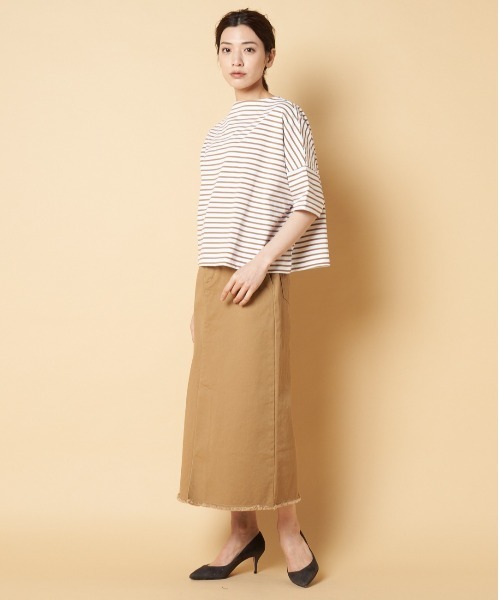 Traditional Weatherwear(トラディショナルウェザーウェア)の「Traditional Weatherwear: BIG MARINE BOATNECK SHIRT S/S(Tシャツ/カットソー・レディース・ベージュ/グリーン/ホワイト/ブルー/ピンク系その他・S)」の7枚目の写真