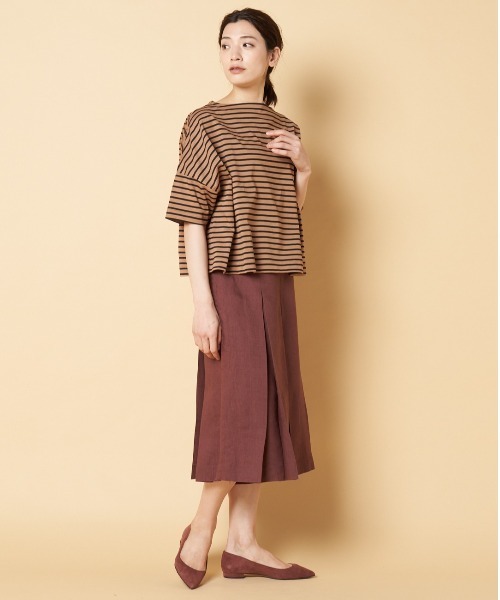 Traditional Weatherwear(トラディショナルウェザーウェア)の「Traditional Weatherwear: BIG MARINE BOATNECK SHIRT S/S(Tシャツ/カットソー・レディース・ベージュ/グリーン/ホワイト/ブルー/ピンク系その他・S)」の9枚目の写真