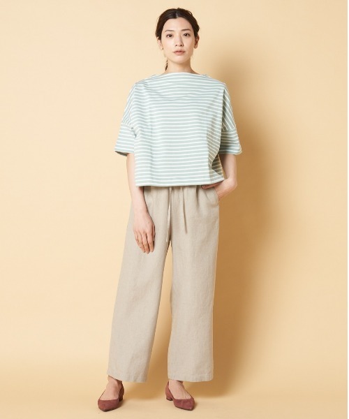 Traditional Weatherwear(トラディショナルウェザーウェア)の「Traditional Weatherwear: BIG MARINE BOATNECK SHIRT S/S(Tシャツ/カットソー・レディース・ベージュ/グリーン/ホワイト/ブルー/ピンク系その他・S)」の12枚目の写真