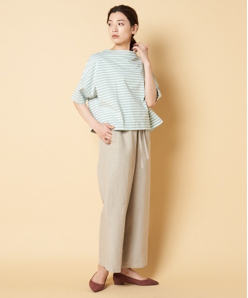 Traditional Weatherwear(トラディショナルウェザーウェア)の「Traditional Weatherwear: BIG MARINE BOATNECK SHIRT S/S(Tシャツ/カットソー・レディース・ベージュ/グリーン/ホワイト/ブルー/ピンク系その他・S)」の13枚目の写真