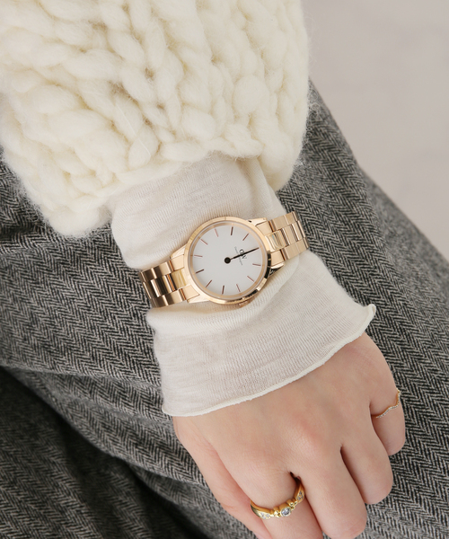 HIROB(ヒロブ)の「DW00100211 ICONIC LINK 32RG White【 ウォッチ 】(アナログ腕時計・レディース・ピンク・FREE)」の2枚目の写真