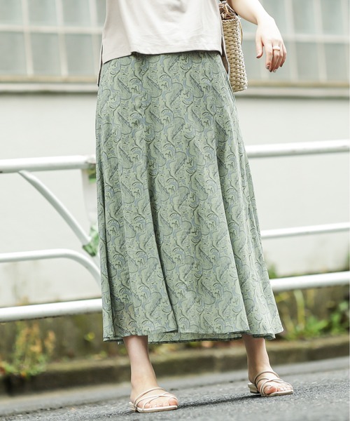 natural couture(ナチュラルクチュール)の「シアーペイズリーパイピングスカート(スカート・レディース・ベージュ/パープル/グリーン・FREE)」の20枚目の写真