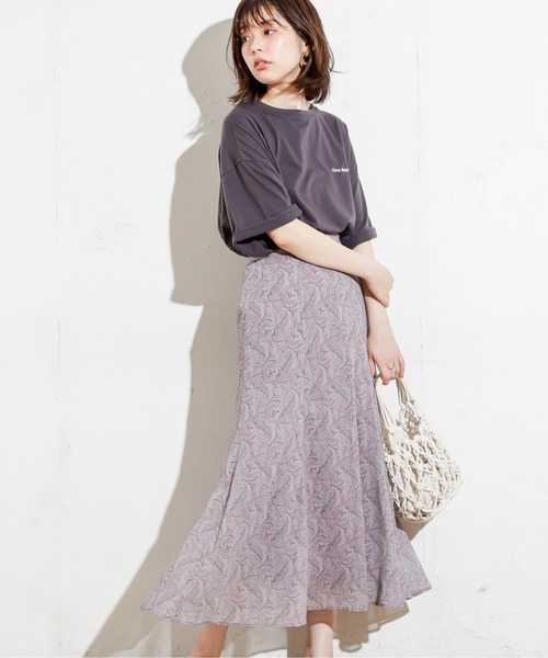 natural couture(ナチュラルクチュール)の「シアーペイズリーパイピングスカート(スカート・レディース・ベージュ/パープル/グリーン・FREE)」の9枚目の写真