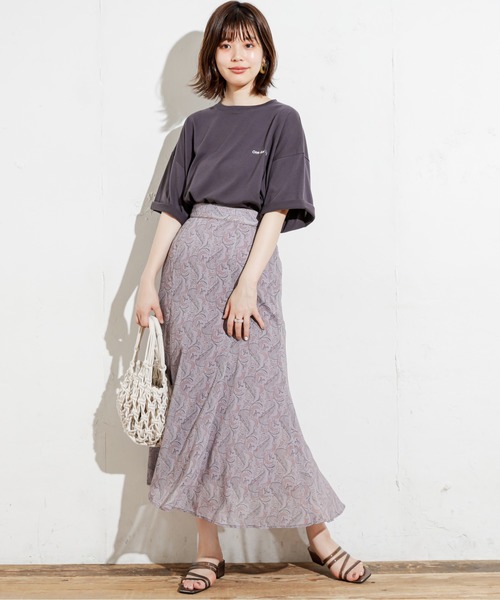natural couture(ナチュラルクチュール)の「シアーペイズリーパイピングスカート(スカート・レディース・ベージュ/パープル/グリーン・FREE)」の13枚目の写真