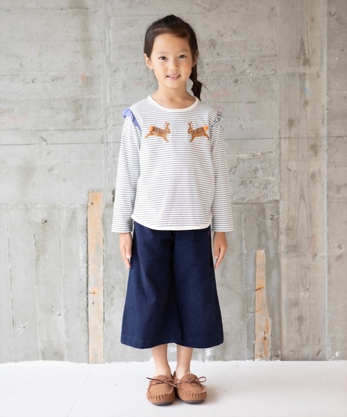 RAGMART（ラグマート）の「ニットデニムキュロット（デニムパンツ・キッズ・カーキ/ネイビー・90cm/80ｃｍ）」の9枚目の写真