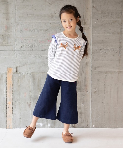 RAGMART（ラグマート）の「ニットデニムキュロット（デニムパンツ・キッズ・カーキ/ネイビー・90cm/80ｃｍ）」の8枚目の写真