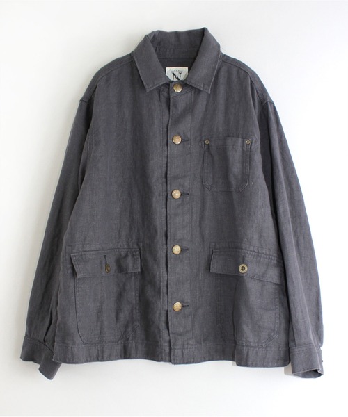 RNA-N(アールエヌエーエヌ)の「J1952 ヘビーリネンヴィンテージワークジャケット(カバーオール・レディース・ネイビー/イエロー/ブラック・MEDIUM)」の3枚目の写真