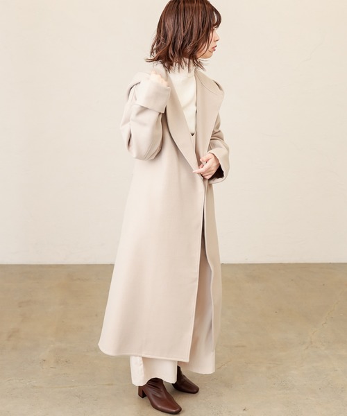 natural couture(ナチュラルクチュール)の「フードロングコート(その他アウター・レディース・ベージュ/ブラウン/ピンク/グレイッシュベージュ・FREE)」の5枚目の写真