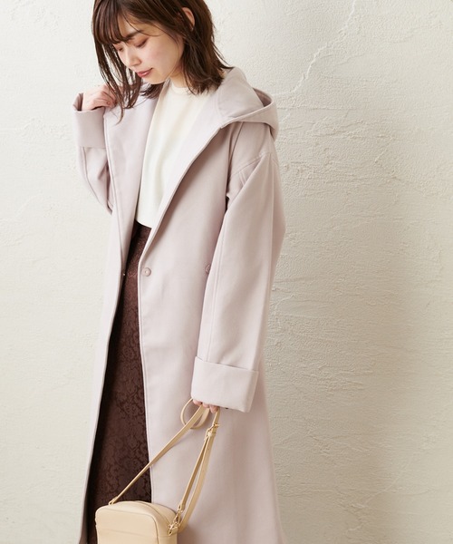 natural couture(ナチュラルクチュール)の「フードロングコート(その他アウター・レディース・ベージュ/ブラウン/ピンク/グレイッシュベージュ・FREE)」の18枚目の写真