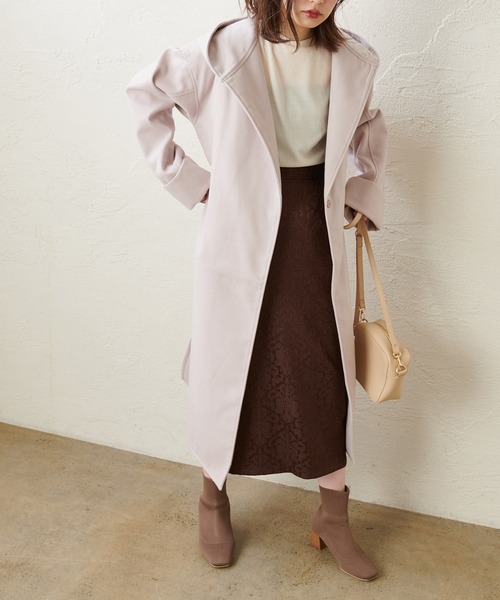 natural couture(ナチュラルクチュール)の「フードロングコート(その他アウター・レディース・ベージュ/ブラウン/ピンク/グレイッシュベージュ・FREE)」の20枚目の写真